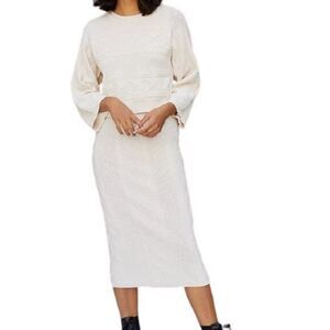ANTHROPOLOGIE NWT White Hayden Sweater Midi Dress XL